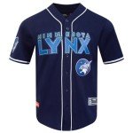 Pro Standard Mens WNBA Minnesota Lynx Mesh Button Down Mesh Top Midnight Navy L