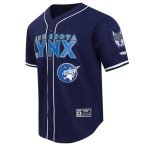 Pro Standard Mens WNBA Minnesota Lynx Mesh Button Down Mesh Top Midnight Navy L