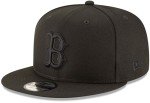 New Era MLB 9FIFTY Black Black Adjustable Snapback Hat Cap One Size Fits All - Boston Red Sox Black