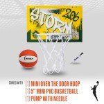 Franklin Sports WNBA Seattle Storm Over The Door Basketball Hoop - Kids Indoor Basketball Hoop with Mini Ball - WNBA Fan Shop Mini Hoop for Bedroom + Office