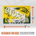 Franklin Sports WNBA Seattle Storm Over The Door Basketball Hoop - Kids Indoor Basketball Hoop with Mini Ball - WNBA Fan Shop Mini Hoop for Bedroom + Office