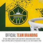 Franklin Sports WNBA Seattle Storm Over The Door Basketball Hoop - Kids Indoor Basketball Hoop with Mini Ball - WNBA Fan Shop Mini Hoop for Bedroom + Office