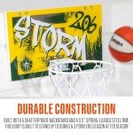 Franklin Sports WNBA Seattle Storm Over The Door Basketball Hoop - Kids Indoor Basketball Hoop with Mini Ball - WNBA Fan Shop Mini Hoop for Bedroom + Office