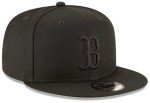 New Era MLB 9FIFTY Black Black Adjustable Snapback Hat Cap One Size Fits All - Boston Red Sox Black