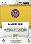 2024 Panini Instant WNBA Basketball #24 Cameron Brink Rookie Card Los Angeles Sparks - Only 537 made!