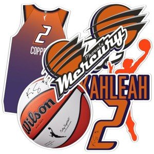 Desert Cactus Kahleah Copper Phoenix Mercury WNBA Women's National Basketball Association Officially Licensed Sticker Vinyl Decal Laptop Water Bottle Car Scrapbook (P1)