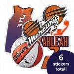 Desert Cactus Kahleah Copper Phoenix Mercury WNBA Women's National Basketball Association Officially Licensed Sticker Vinyl Decal Laptop Water Bottle Car Scrapbook (P1)