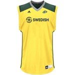 adidas Seattle Storm WNBA Yellow Wordmark Jersey Large