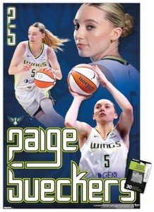 Trends International WNBA Dallas Wings - Paige Bueckers 25 Wall Poster with Pushpins, 34L x 22.4W, Premium Poster & Push Pin Bundle