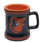 Boelter Brands MLB Mini Mug Style Sculpted Ceramic Shot Glass, 2oz (Baltimore Orioles)