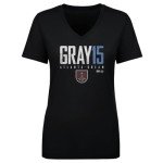 500 LEVEL Allisha Gray Atlanta Dream Women's V-Neck T-Shirt - Allisha Gray Atlanta Dream Elite WHT (Black, Large)