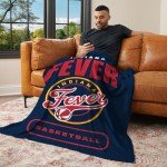 NORTHWEST Indiana Fever WNBA High Block Silk Touch Throw Blanket 50 x 60 inches