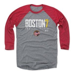 500 LEVEL Aliyah Boston Indiana Fever 3/4 Sleeve T-Shirt - Aliyah Boston Indiana Fever Elite WHT (Red/Heather Gray, XX-Large)
