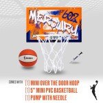 Franklin Sports WNBA Phoenix Mercury Over The Door Basketball Hoop - Kids Indoor Basketball Hoop with Mini Ball - WNBA Fan Shop Mini Hoop for Bedroom + Office