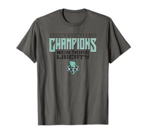 New York Liberty WNBA 2024 Champions - Grey Classic Fit Crew Neck T-Shirt - Small