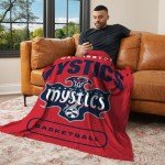 NORTHWEST Washington Mystics WNBA High Block Silk Touch Throw Blanket 50 x 60 inches