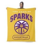 NORTHWEST Los Angeles Sparks WNBA High Block Silk Touch Throw Blanket 50 x 60 inches