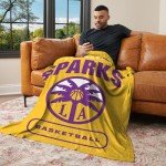 NORTHWEST Los Angeles Sparks WNBA High Block Silk Touch Throw Blanket 50 x 60 inches