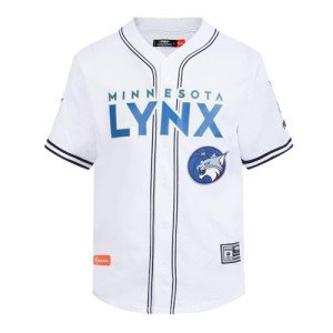 Pro Standard Mens WNBA Minnesota Lynx Mesh Button Down Mesh Top White/Midnight Navy L
