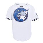 Pro Standard Mens WNBA Minnesota Lynx Mesh Button Down Mesh Top White/Midnight Navy L
