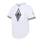 Pro Standard Mens WNBA Las Vegas Aces Mesh Button Down Mesh Top White/Black/White L