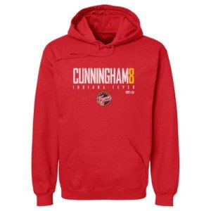 500 LEVEL Sophie Cunningham Indiana Fever Men's Hoodie Sweatshirt - Sophie Cunningham Indiana Fever Elite WHT (Red, XXX-Large)