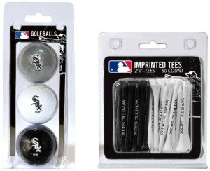 Team Golf MLB Chicago White Sox 3 Golf Balls And 50 Golf Tees Logo Imprinted Golf Balls (3 Count) & 2-3/4" Regulation Golf Tees (50 Count), Multi Colored