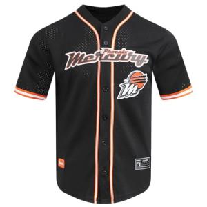 Pro Standard Mens WNBA Phoenix Mercury Mesh Button Down Mesh Top Black/Orange L