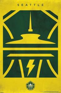 Trends International WNBA Seattle Storm - Logo 25 Wall Poster, 34L x 22.4W, Premium Unframed Version