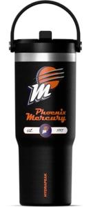 Hydrapeak x WNBA Officially Licensed Phoenix Mercury 32 oz Nomad Tumbler with Handle and Straw Lid, Leakproof Stainless Steel Water Bottle