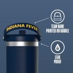 Hydrapeak x WNBA Officially Licensed Indiana Fever 32 oz Nomad Tumbler with Handle and Straw Lid, Leakproof Stainless Steel Water Bottle