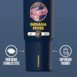 Hydrapeak x WNBA Officially Licensed Indiana Fever 32 oz Nomad Tumbler with Handle and Straw Lid, Leakproof Stainless Steel Water Bottle