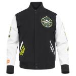 Pro Standard MENS WNBA SEATTLE STORM CLASSIC CHENILLE VARSITY JACKET BLACK/WHITE M60030 XL
