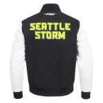 Pro Standard MENS WNBA SEATTLE STORM CLASSIC CHENILLE VARSITY JACKET BLACK/WHITE M60030 XL