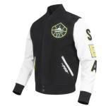 Pro Standard MENS WNBA SEATTLE STORM CLASSIC CHENILLE VARSITY JACKET BLACK/WHITE M60030 XL