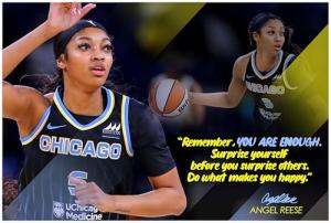 Vincit Veritas Angel Reese Motivational Poster Quote Inspirational Quotes Classroom Posters Books Documentary Basketball Pro Legend Merch WNBA Chicago Sky's Jersey Apparel Star Athlete Autograph P151