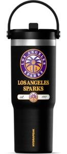 Hydrapeak x WNBA Officially Licensed Los Angeles Sparks 32 oz Nomad Tumbler with Handle and Straw Lid, Leakproof Stainless Steel Water Bottle