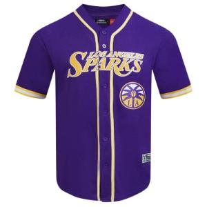 Pro Standard Mens WNBA Los Angeles Sparks Mesh Button Down Mesh Top Purple/Yellow L