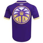 Pro Standard Mens WNBA Los Angeles Sparks Mesh Button Down Mesh Top Purple/Yellow L