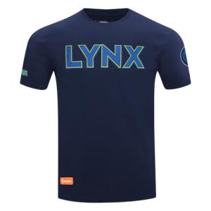 Pro Standard Mens WNBA Minnesota Lynx Classic Chenille Short Sleeve Tee Midnight Navy XL