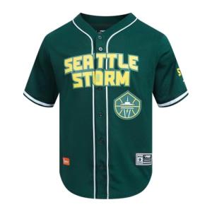 Pro Standard Mens WNBA Seattle Storm Mesh Button Down Mesh Top Forest Green L
