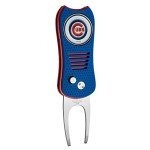 Team Golf MLB Chicago Cubs Retractable Divot Tool with Double-Sided Magnetic Ball Marker, Features Patented Single Prong Design, Causes Less Damage to Greens