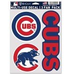 Wincraft MLB Chicago Cubs Decal Multi Use Fan 3 Pack, Team Colors, One Size