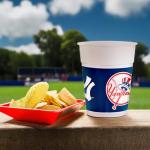 Official New York Yankees Plastic Cups Multicolor - 16 oz. (25 Pc) - Heavy-Duty, Reusable & Stackable Design - Perfect for Game Days, Tailgating & Parties