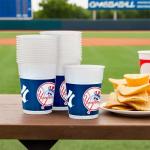 Official New York Yankees Plastic Cups Multicolor - 16 oz. (25 Pc) - Heavy-Duty, Reusable & Stackable Design - Perfect for Game Days, Tailgating & Parties