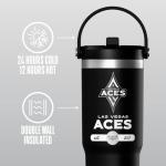 Hydrapeak x WNBA Officially Licensed Las Vegas Aces 32 oz Nomad Tumbler with Handle and Straw Lid, Leakproof Stainless Steel Water Bottle