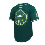 Pro Standard Mens WNBA Seattle Storm Mesh Button Down Mesh Top Forest Green XL