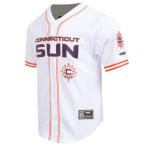 Pro Standard Mens WNBA Connecticut Sun Mesh Button Down Mesh Top White/Orange XL