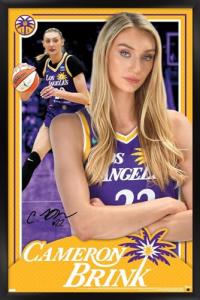 Trends International WNBA Los Angeles Sparks - Cameron Brink 24 Wall Poster, 22.4L x 14.7W, Black Framed Version