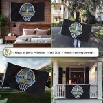 Desert Cactus Chicago Sky Flag Team WNBA 100% Polyester Indoor Outdoor 3x5 feet Flag (Black)